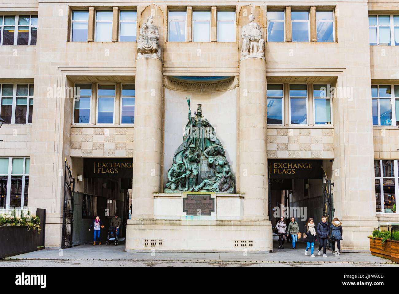 Exchange Newsroom war Memorial in Exchange Flags, Liverpool, Merseyside, Lancashire, England, Vereinigtes Königreich Stockfoto