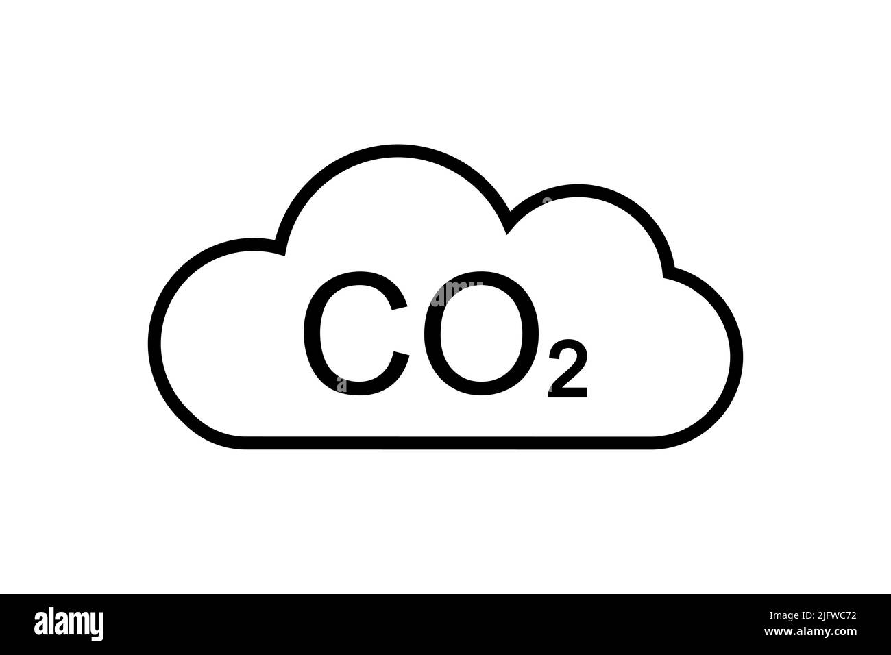 CO2 Wolke Symbol Symbol einfaches Design Stock Vektor
