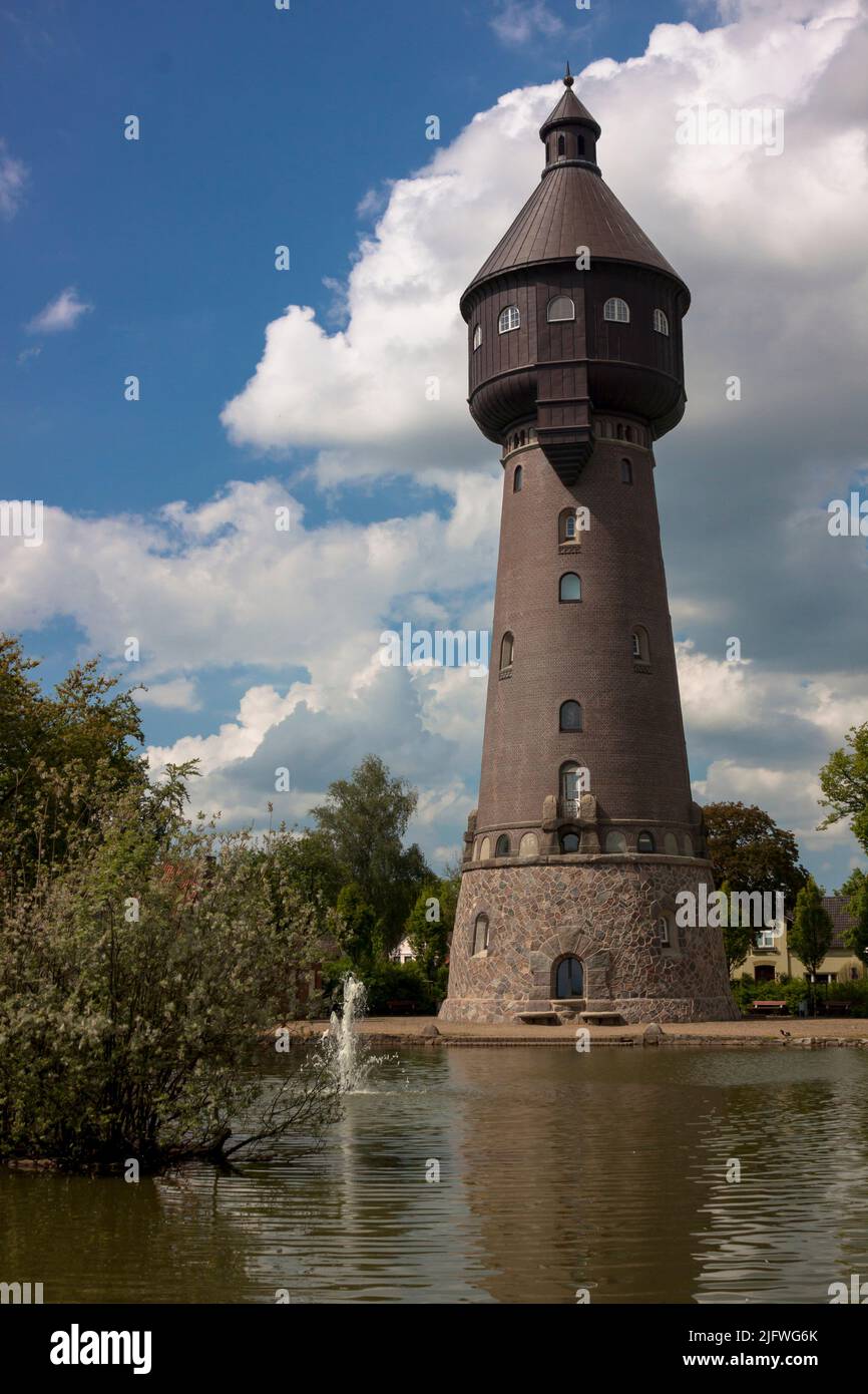 Der Wasserturm von Heide in Holstein /Wasserreservoirturm Heide Stockfoto