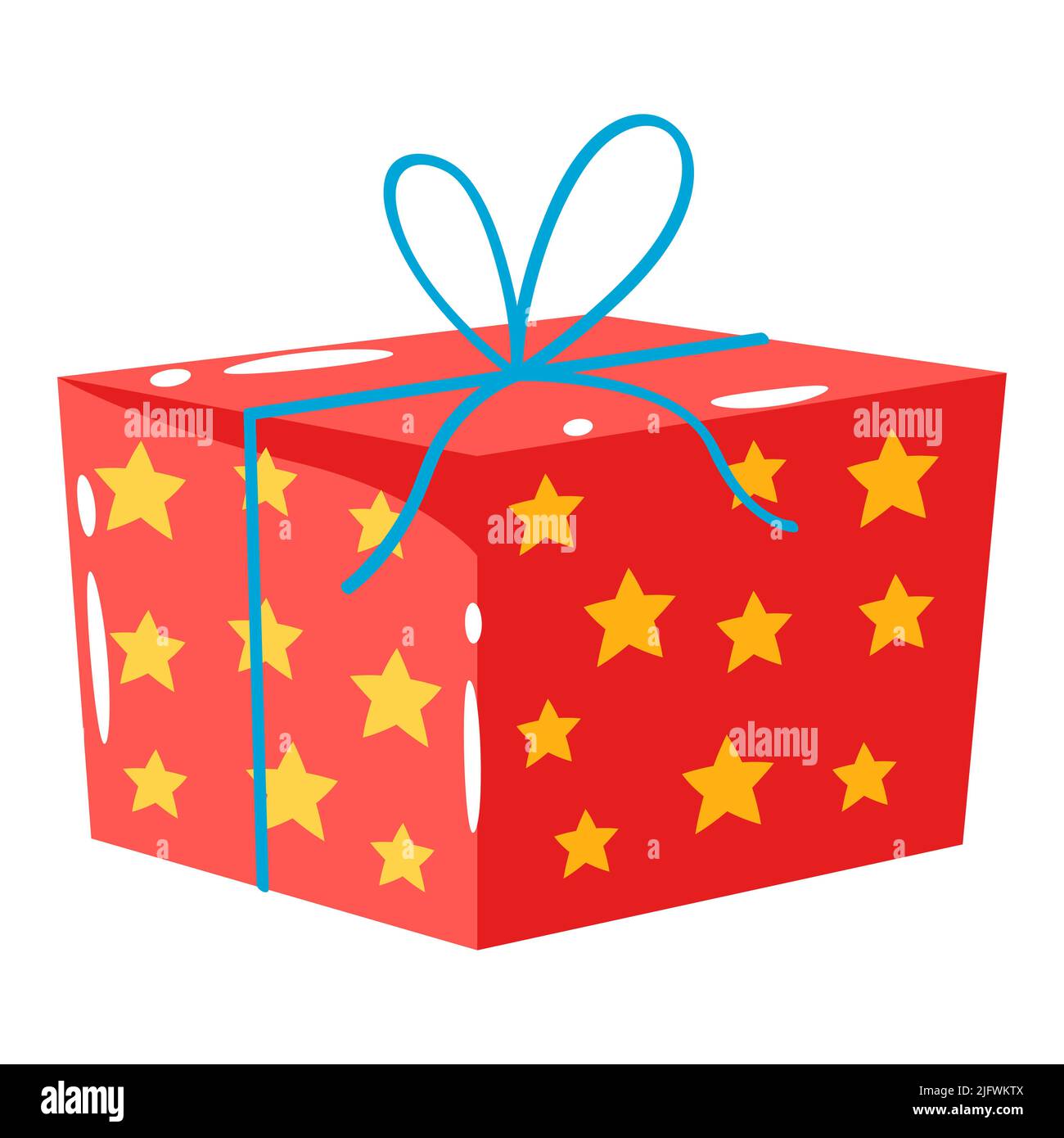 Abbildung der Geschenkschachtel. Farbenfrohes Geschenk für Feiern, Rabatte oder Werbeaktionen. Stock Vektor