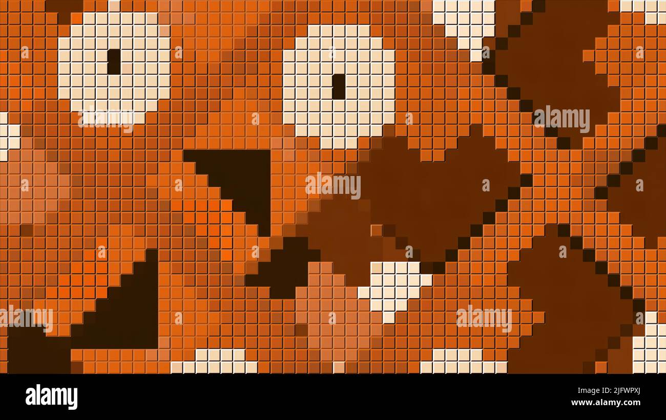 Bunte Pixel Muster, Konzept der modernen Kunst. Bewegung. Geometrische Figuren in vielen winzigen Quadraten Stockfoto