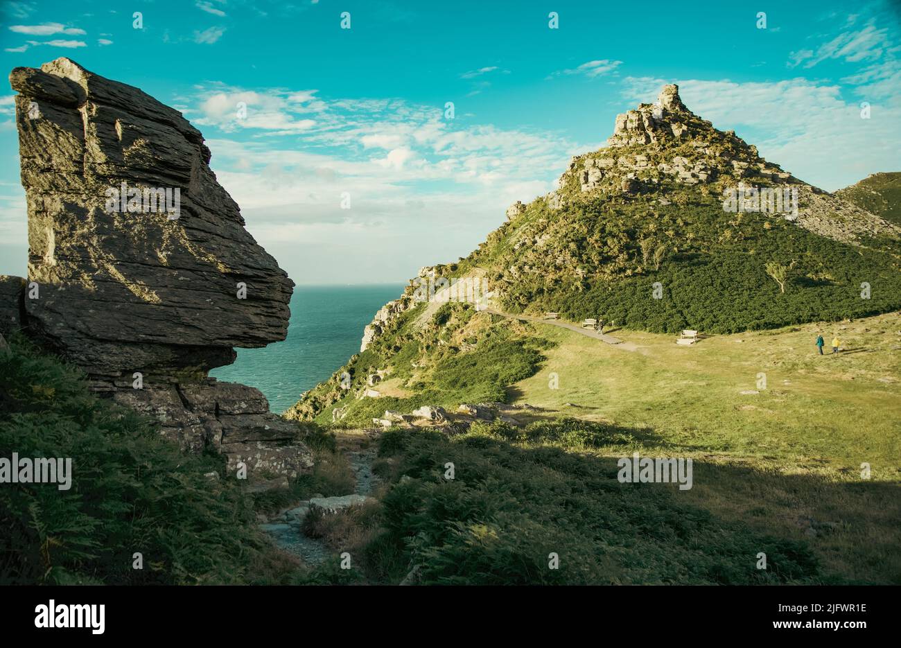 Valley of the Rocks, Großbritannien, landschaftlich schöner Blick auf die Küste Stockfoto
