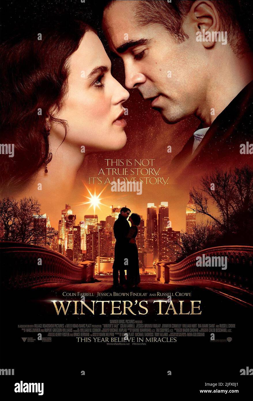 JESSICA BRAUN FINDLAY, COLIN FARRELL FILM POSTER, Winter's Tale, 2014 Stockfoto