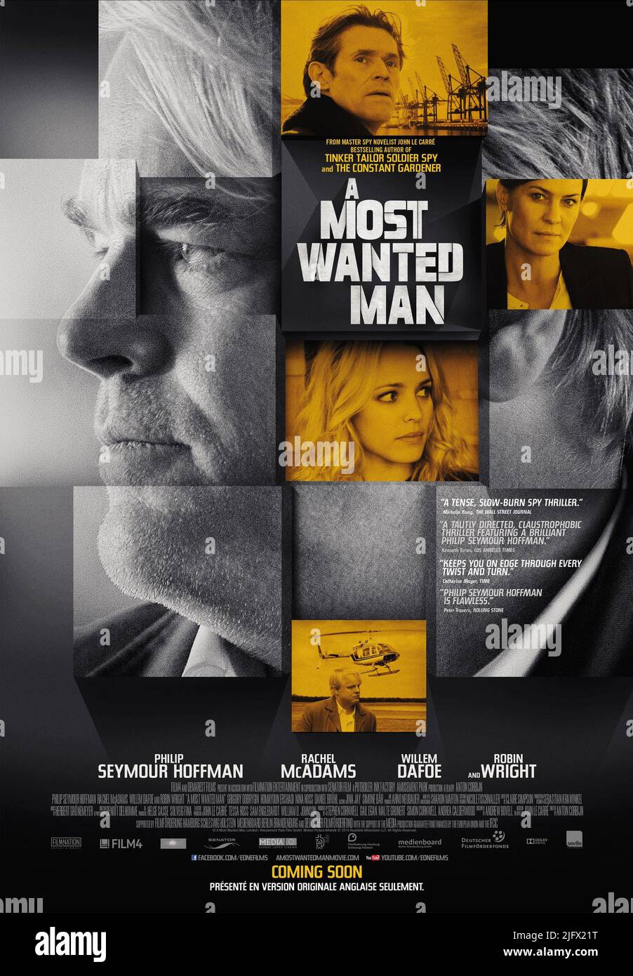 PHILIP Seymour Hoffman, Willem Dafoe, Robin Wright, RACHEL MCADAMS, Plakat, der MEISTGESUCHTE MANN, 2014 Stockfoto