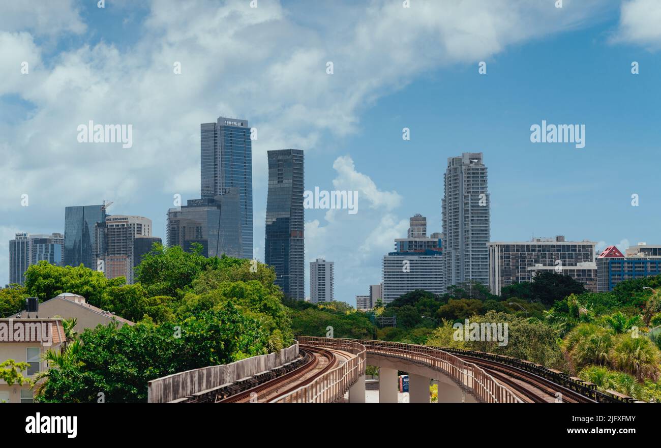 City Skyline miami usa florida neue Wolkenkratzer Stockfoto