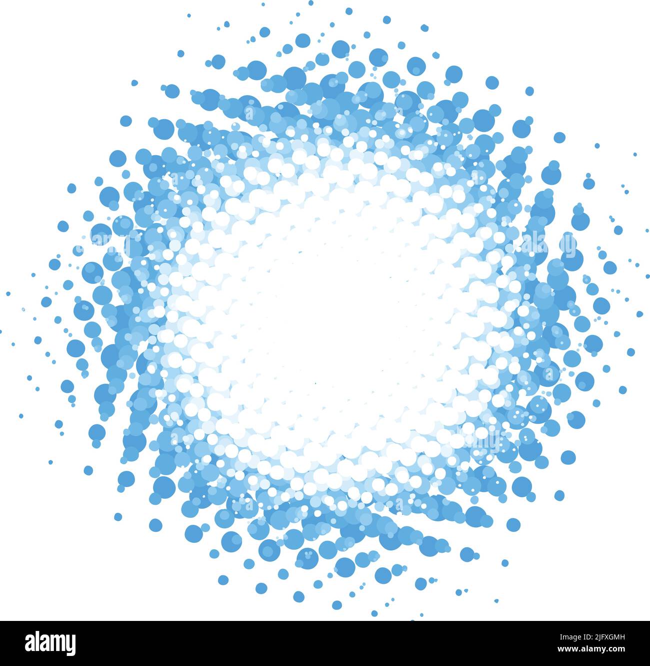 Splash Halbton-Effekt, aquablau auf weißem Hintergrund - Vektorgrafik Stock Vektor