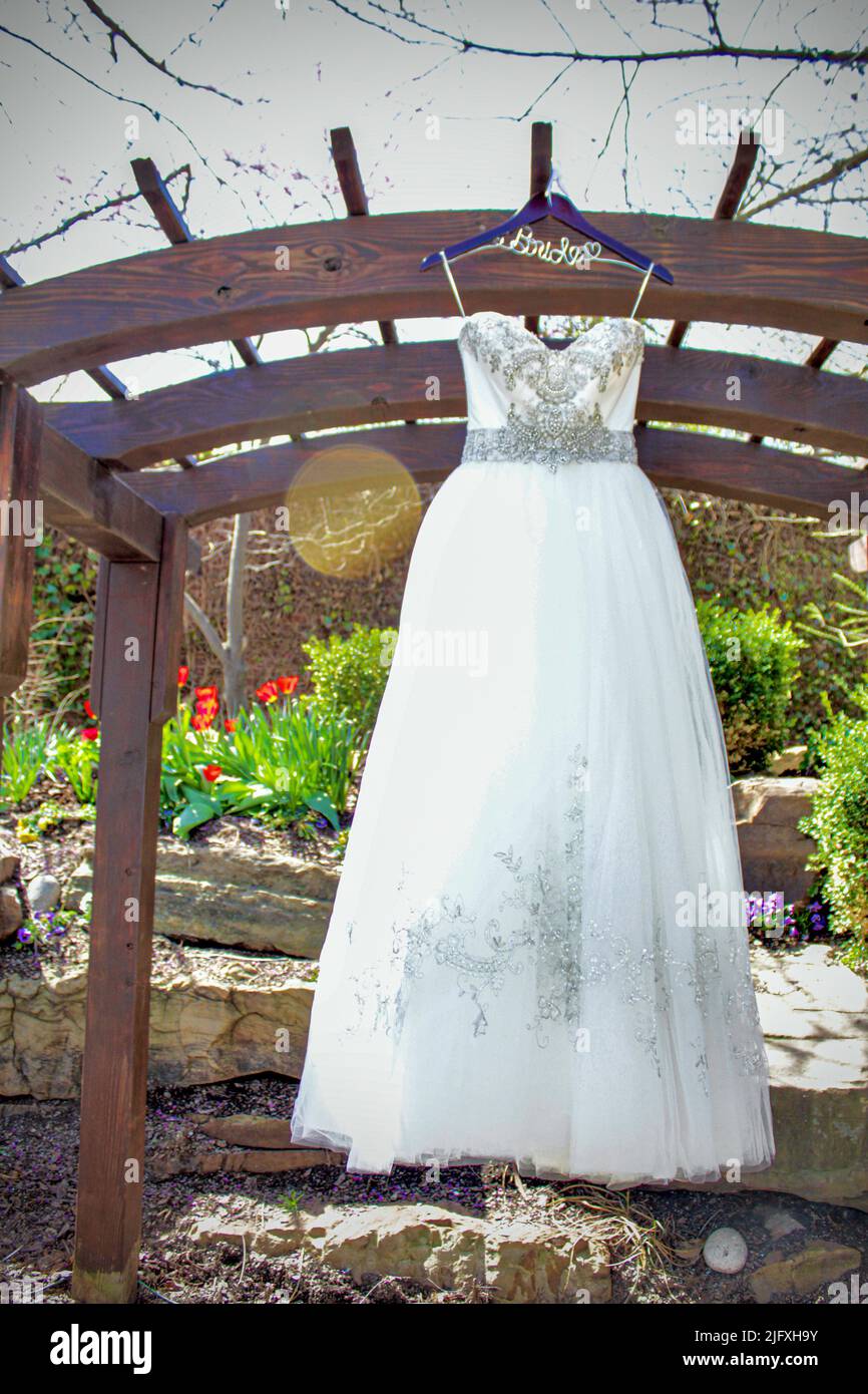 Ist das nicht ein schönes Hochzeitskleid? Stockfoto