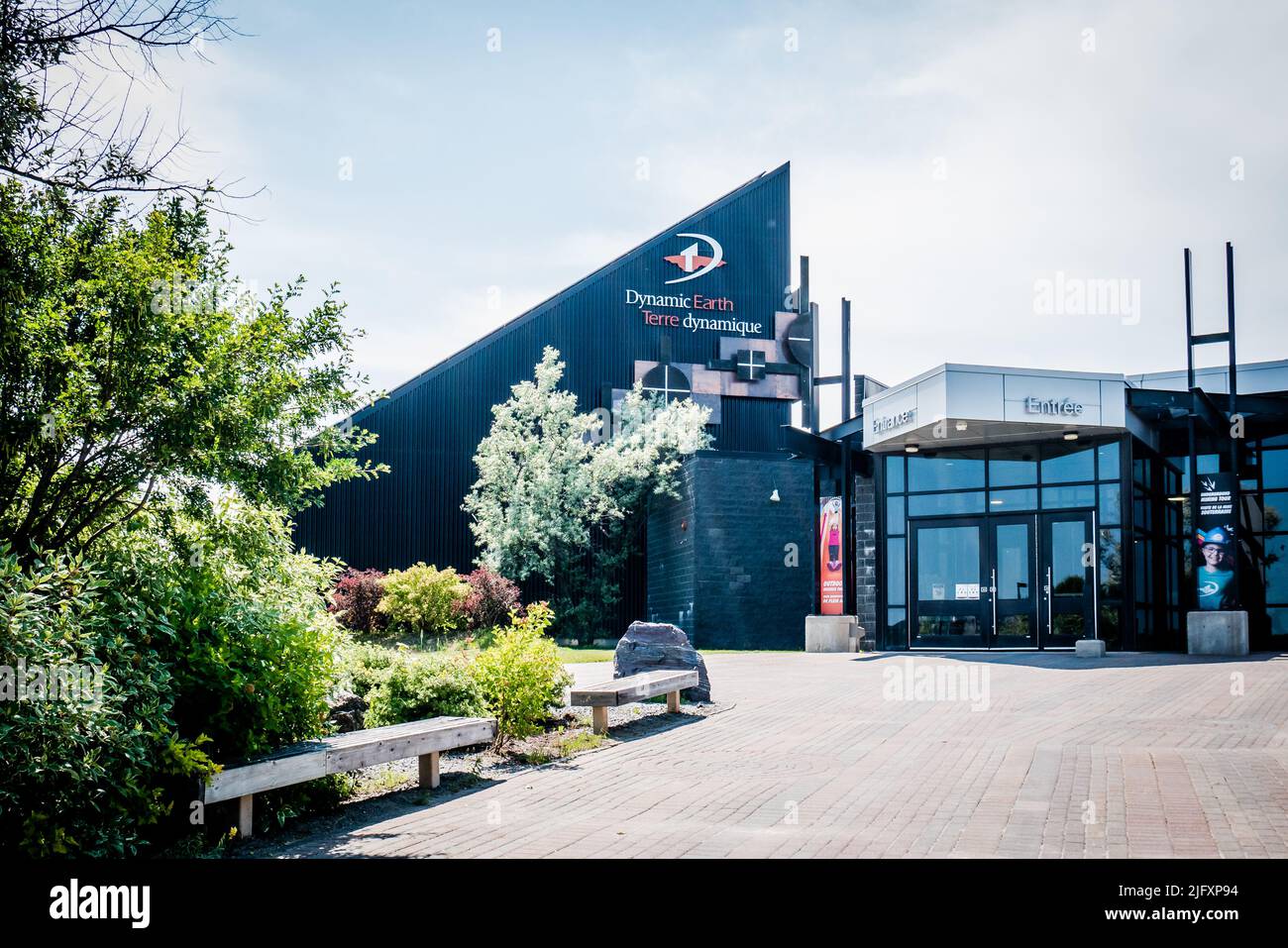 Dynamic Earth ist ein interaktives Wissenschaftsmuseum im Großraum Sudbury, Ontario, Kanada. Dynamic Earth gehört und wird von Science North betrieben und ist ein Erdsci Stockfoto