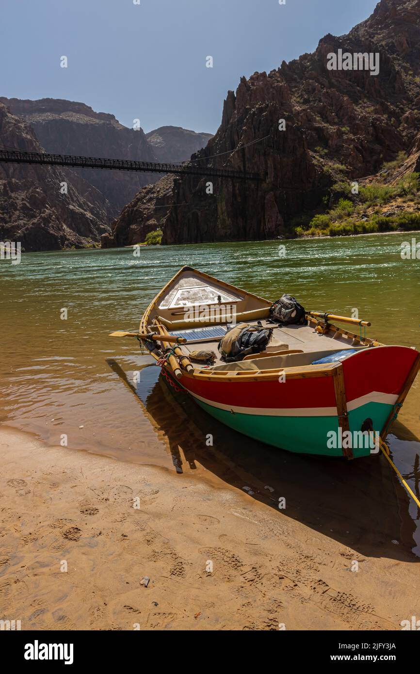 Dorey hat am Boat Beach, River Trail, Grand Canyon National Park, Arizona, USA, gefesselt Stockfoto