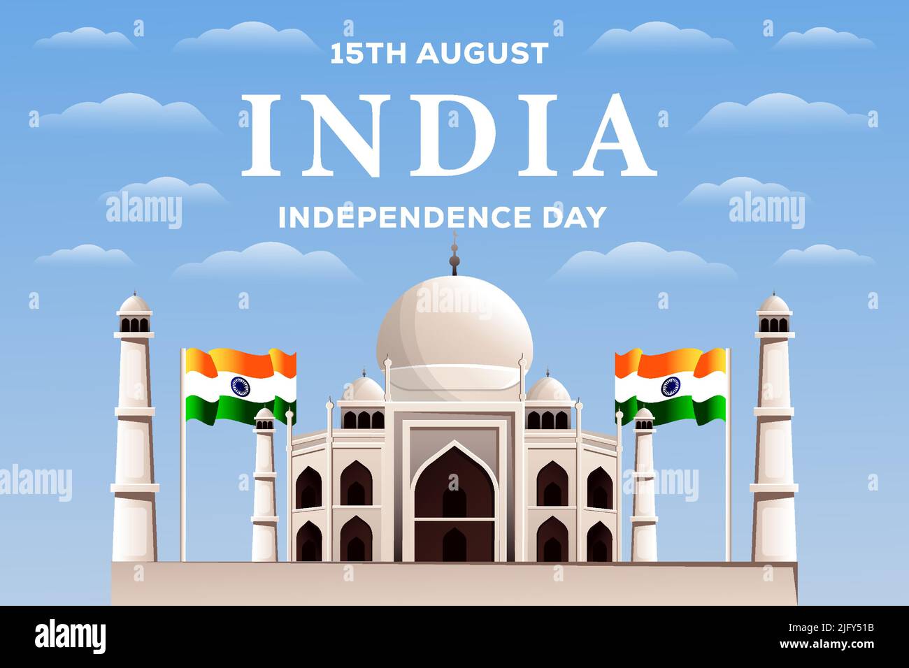 Gradient india Independence Day 15. august Illustration Stock Vektor