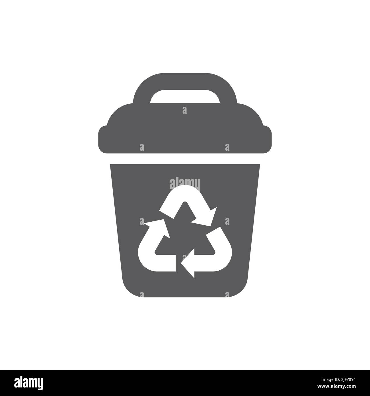 Schwarzes Vektorsymbol für Papierkorb. Mülleimer, Abfallbehälter einfaches gefülltes Symbol. Stock Vektor