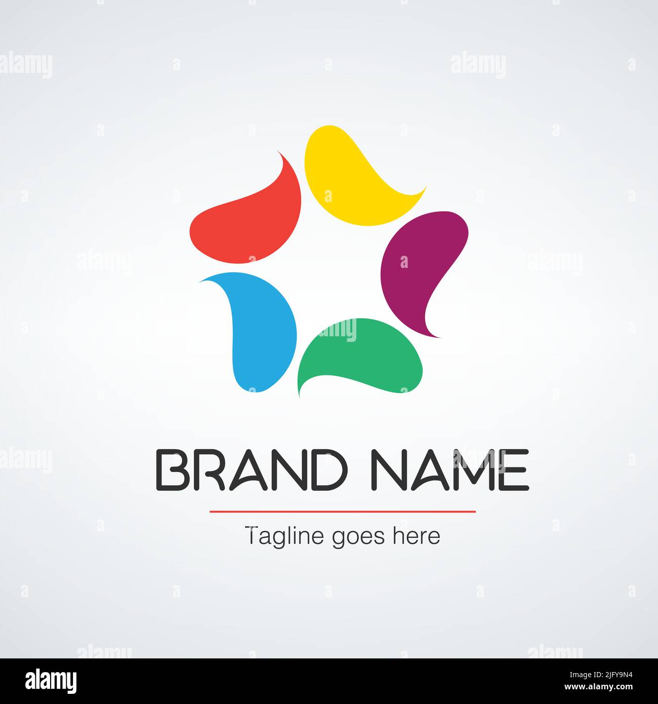 Vorlage für das Design des fünf-Punkte-Sterns-Logos. Creative Media Social Logo Concept Icon. Vektordarstellung auf weißem Hintergrund isoliert. Stock Vektor