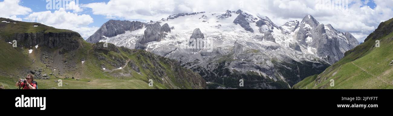 Marmolada-Gletscher, Dolomiten, Südliche Kalkalpen, Berge, Canazei, Italien, 18. Juni 2018. (CTK Photo/Libor Sojka) Stockfoto