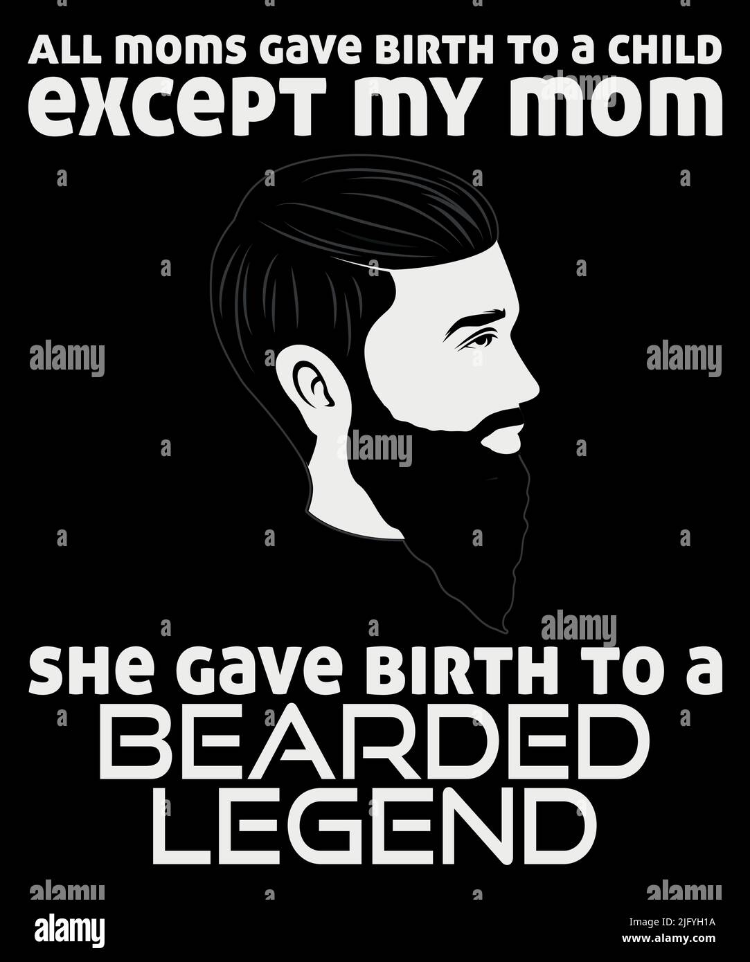 Bekleidung im Bart-T-Shirt-Design. Vorlage für lustige Bärte-T-Shirt. Stock Vektor