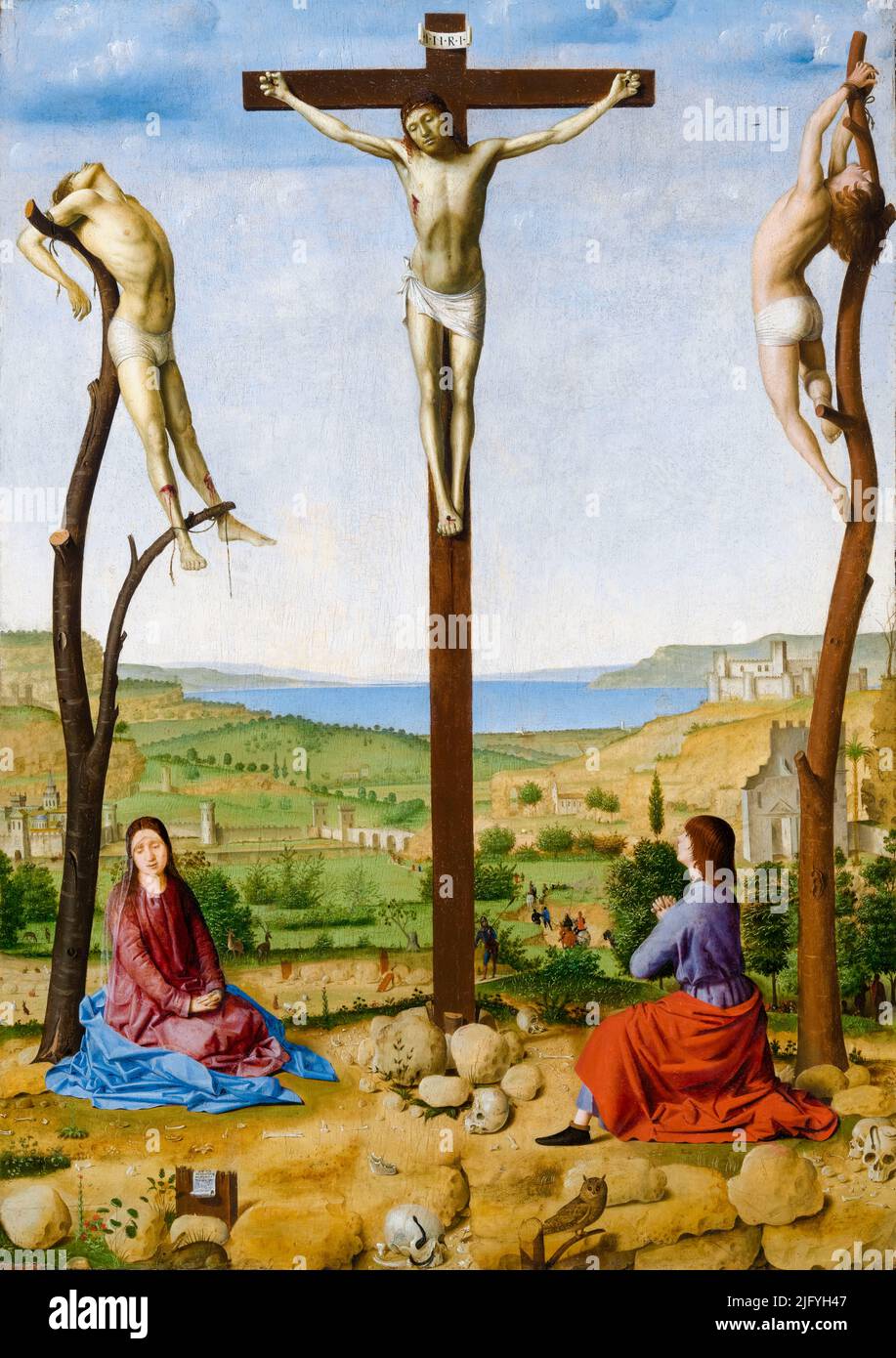 Antonello da Messina, Gemälde, Kalvarienberg, Öl auf Holz, 1475 Stockfoto