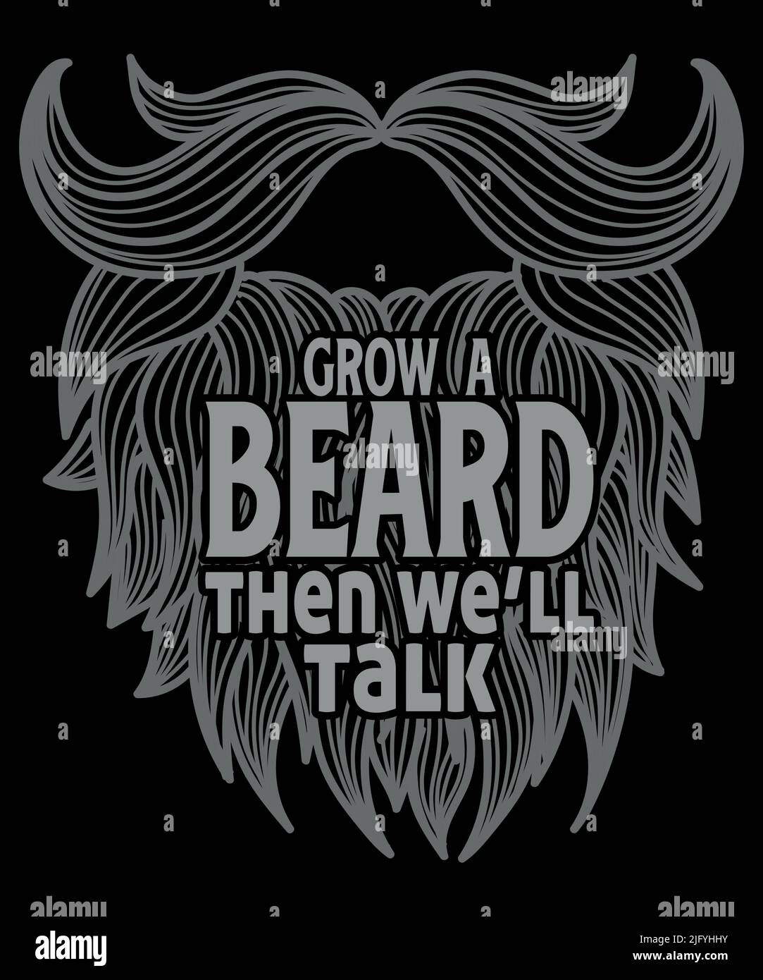 Bekleidung im Bart-T-Shirt-Design. Vorlage für lustige Bärte-T-Shirt. Stock Vektor