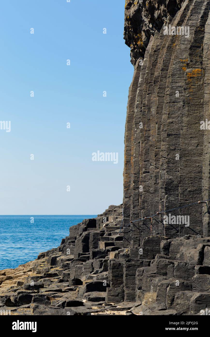 Basaltsäulen, Staffa Island, Hebriden Stockfoto