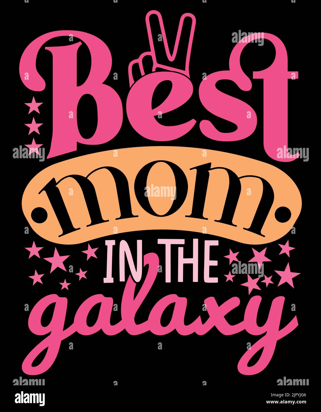 Beste Mama in der Galaxie T-Shirt-Design Stock Vektor