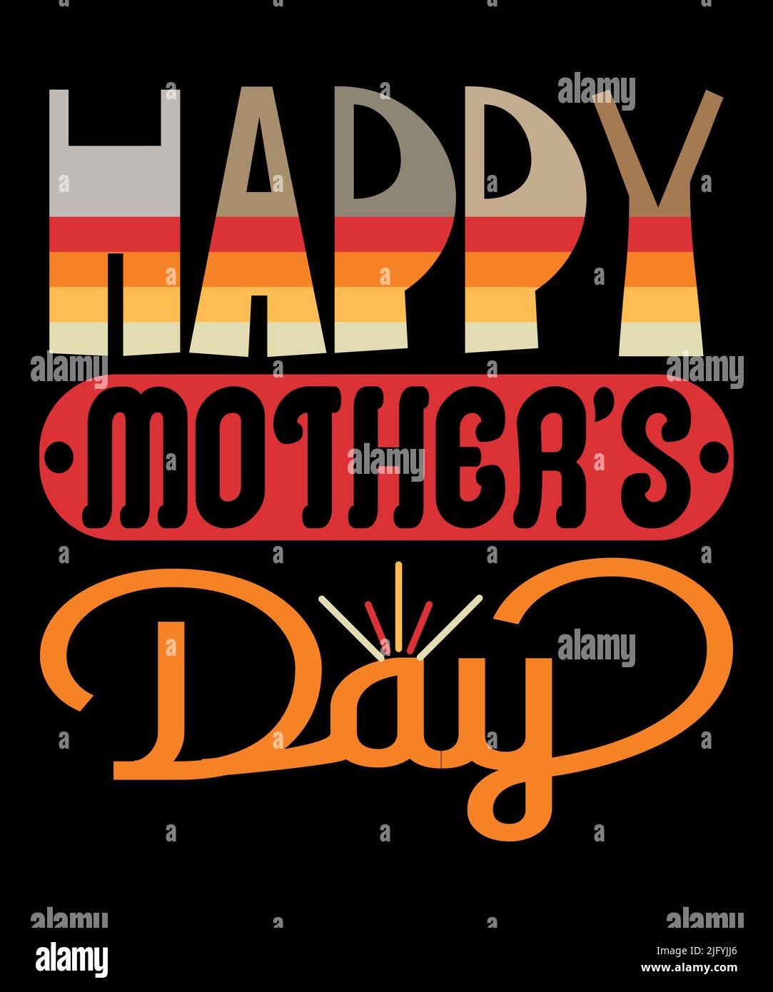 Auffällige Druckvorlage im T-Shirt-Design für den Muttertag Stock Vektor
