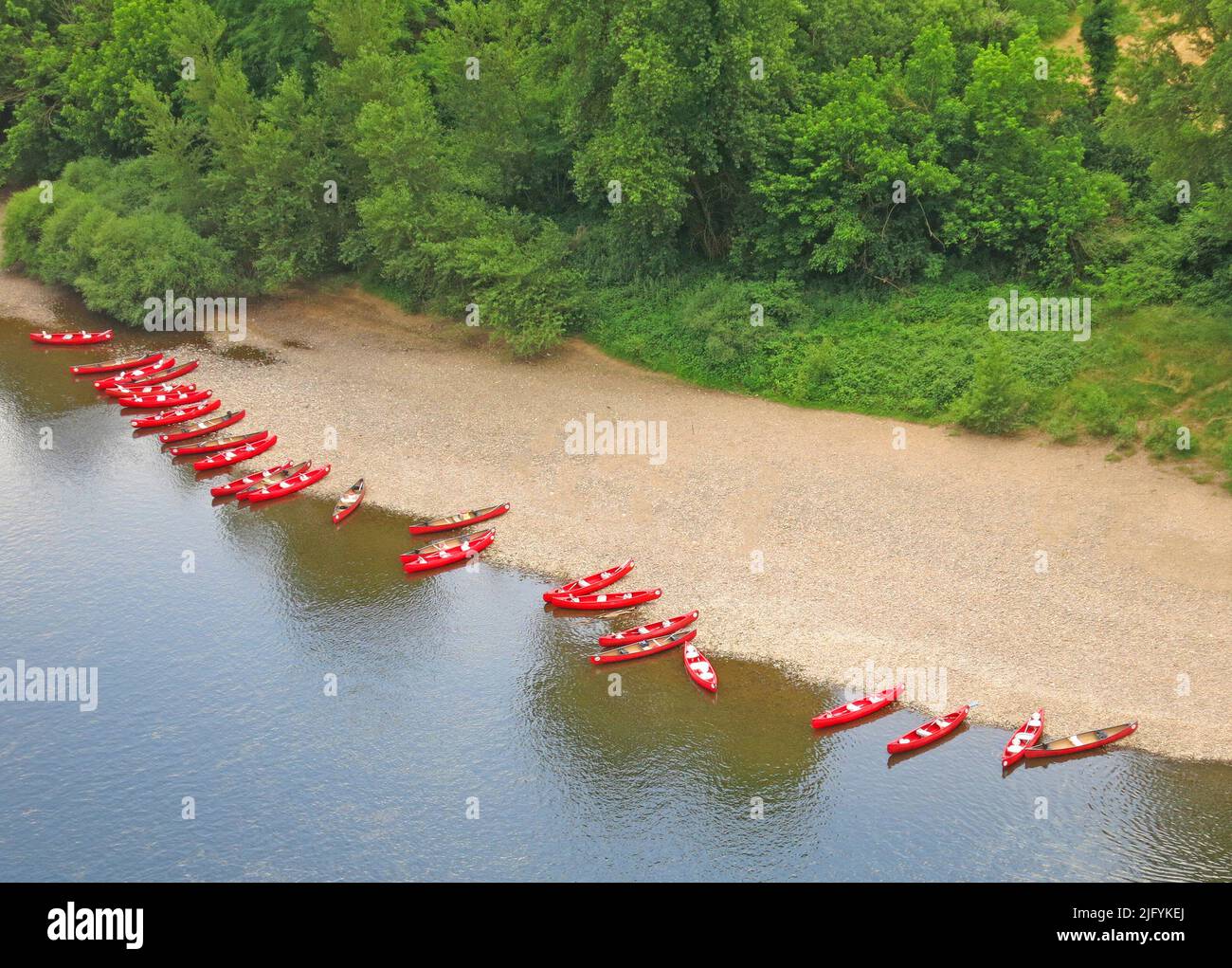 Fluss Dordogne, La Roque-Cageac, Dordogne, Nouvelle Aquitaine, Frankreich Stockfoto