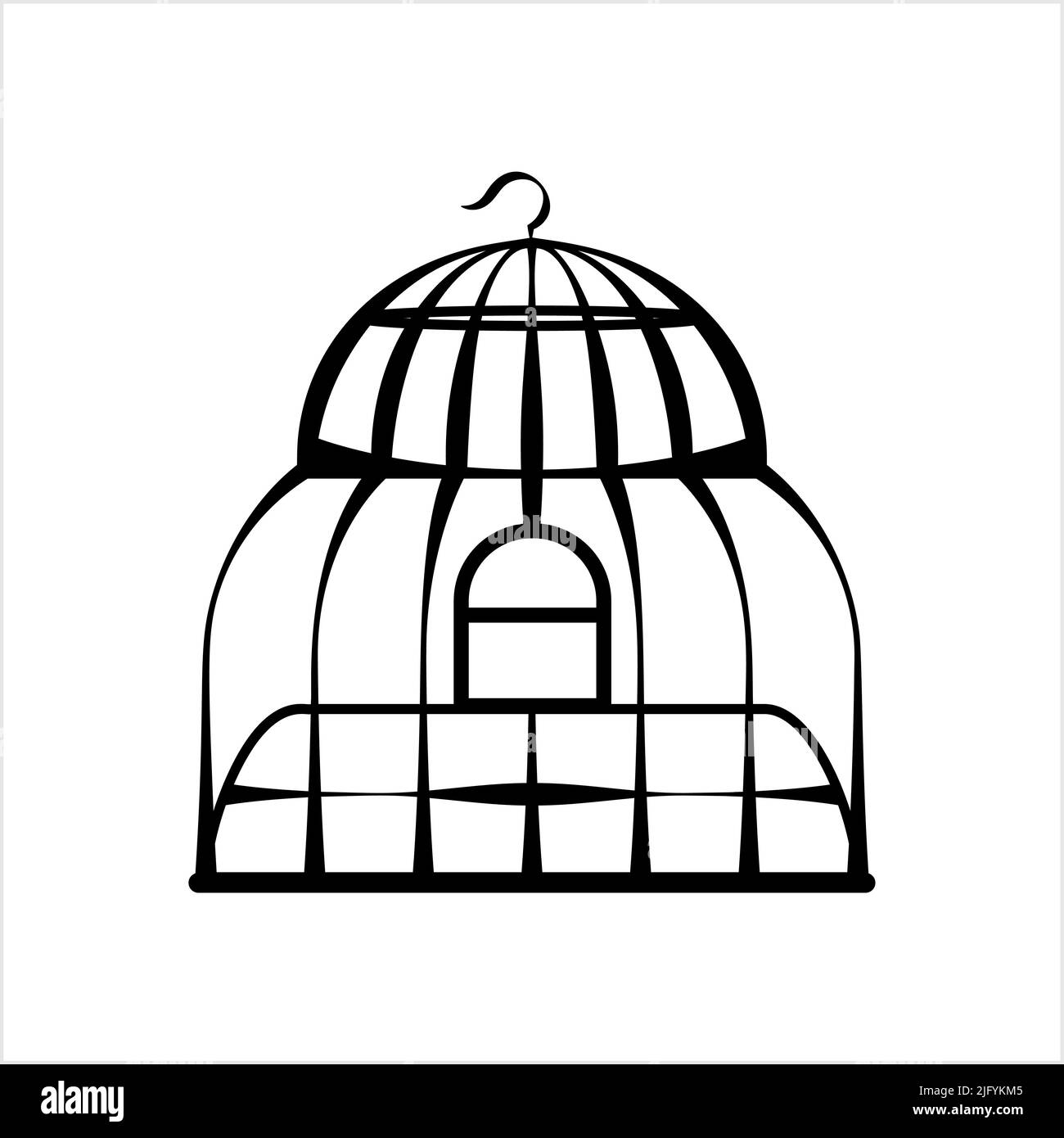 Bird Cage Icon, Bird Cage Vector Art Illustration Stock Vektor