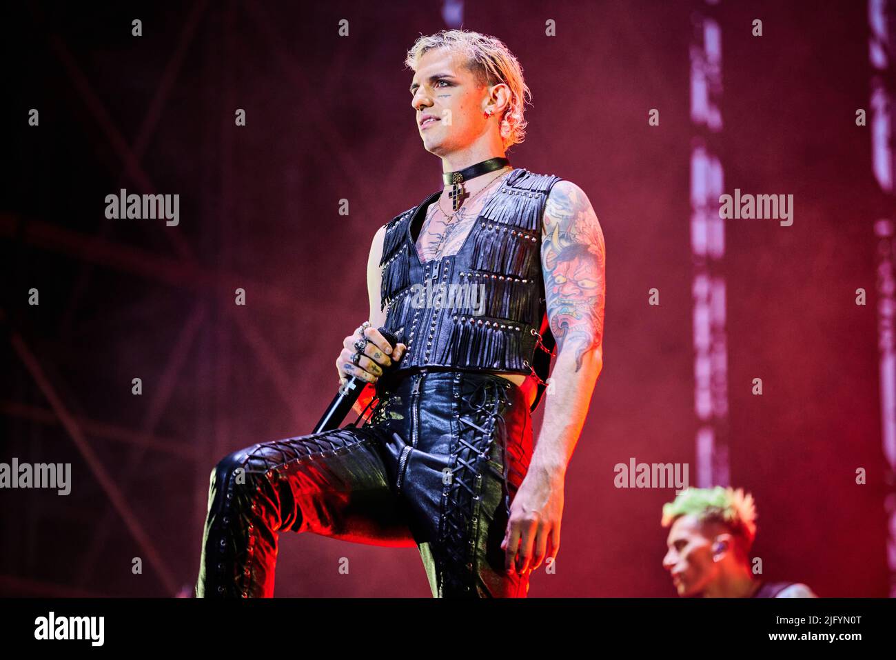 Achille Lauro im Konzert all'Ippodromo di San Siro di Milano, foto di Marco Arici Stockfoto