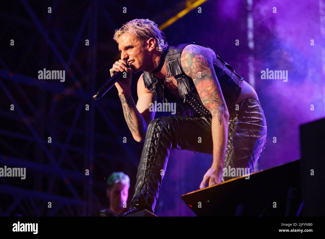 Achille Lauro im Konzert all'Ippodromo di San Siro di Milano, foto di Marco Arici Stockfoto
