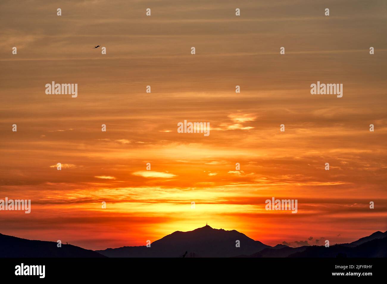 Tsim Sha Tsui, Hongkong, Landschaft in der Abenddämmerung Stockfoto
