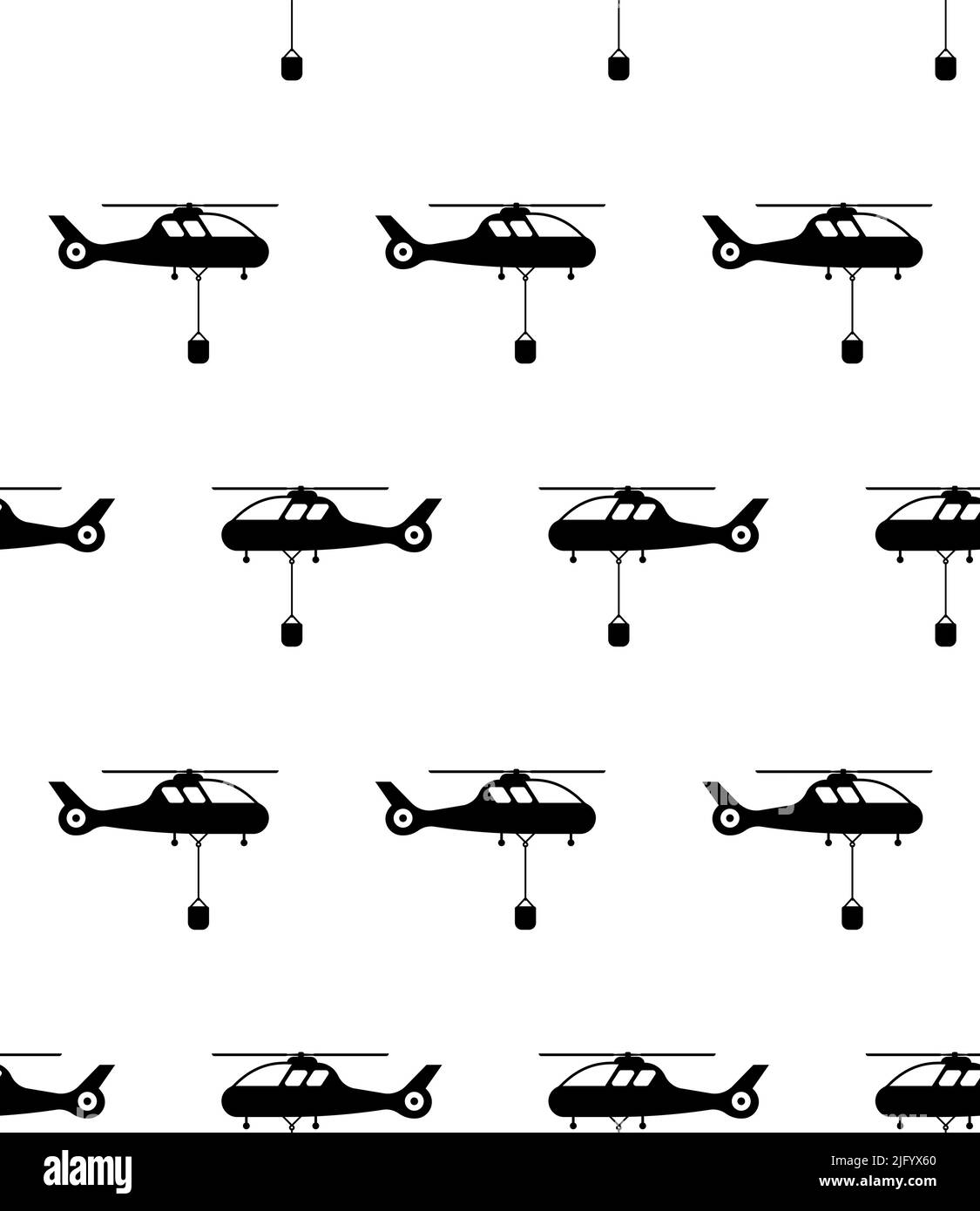 Feuerlöschhubschrauber-Symbol Nahtloses Muster, Feuerservice-Hubschrauber-Symbol Vektor-Kunst-Illustration Stock Vektor