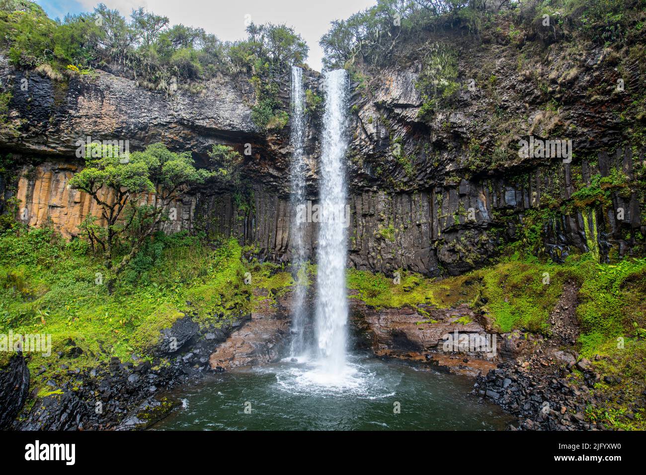 Chania Wasserfälle, Aberdare Nationalpark, Kenia, Ostafrika, Afrika Stockfoto