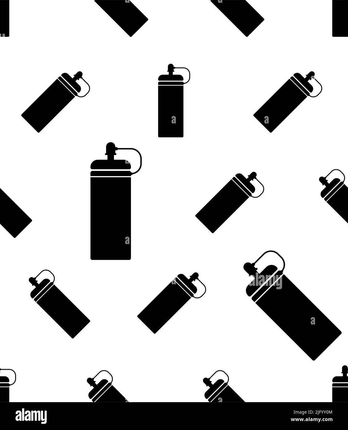 Wasserflasche Symbol Nahtloses Muster, Mineralwasserflasche Vektor-Kunstillustration Stock Vektor