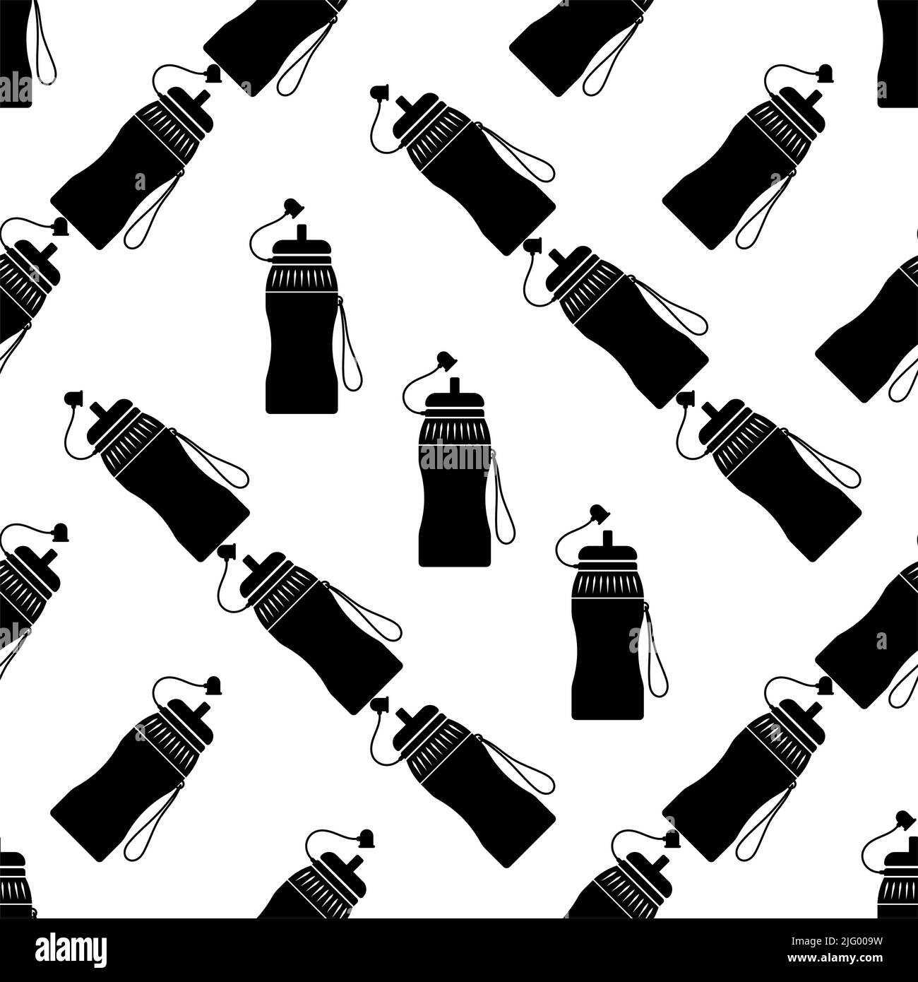 Wasserflasche Symbol Nahtloses Muster, Mineralwasserflasche Vektor-Kunstillustration Stock Vektor