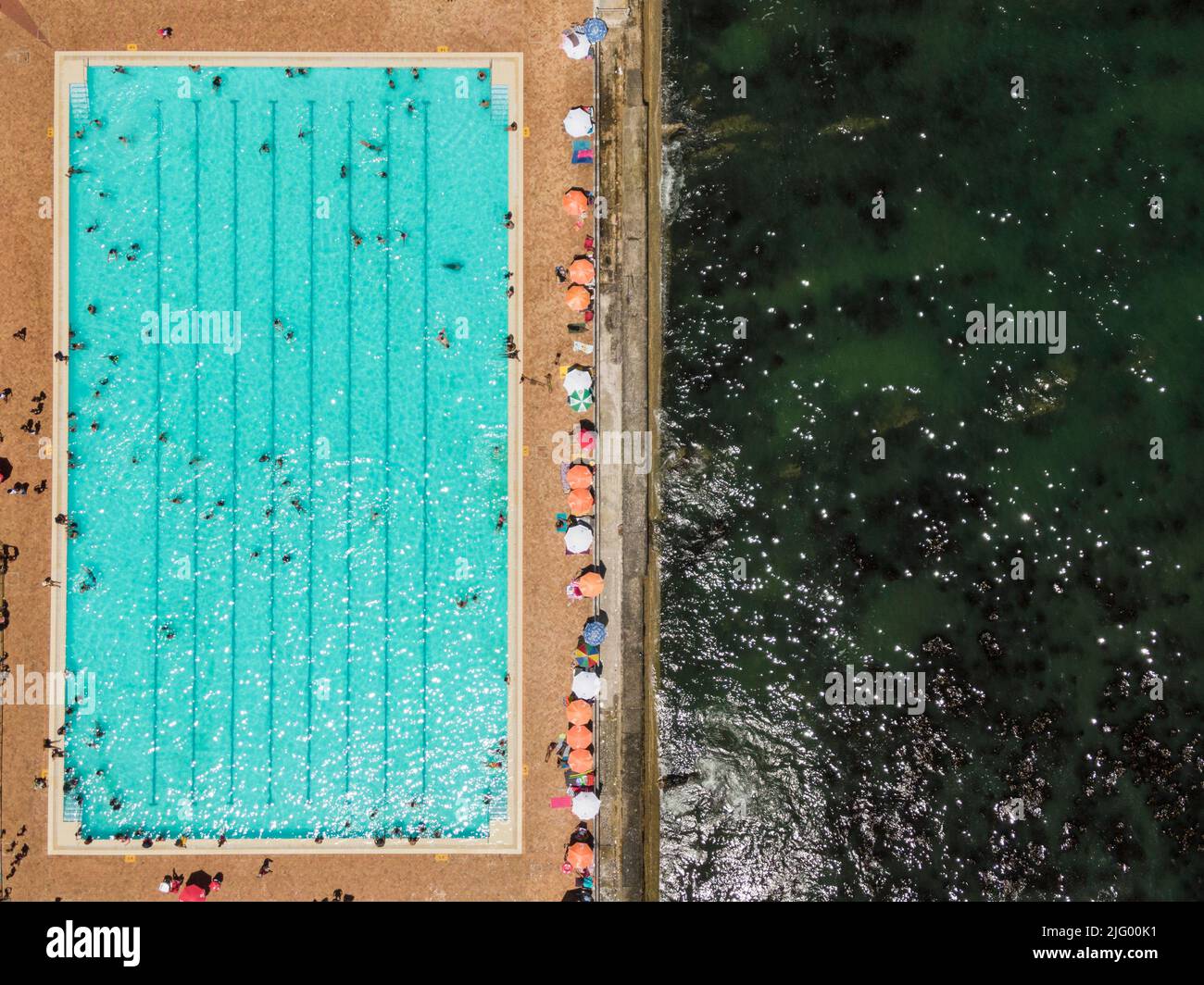 Luftaufnahme des Schwimmbades, Sea Point, Kapstadt, Westkap, Südafrika, Afrika Stockfoto