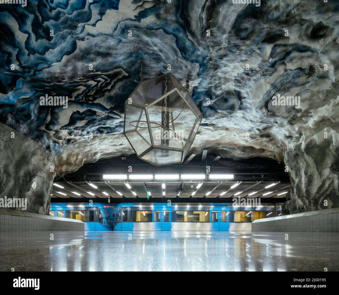 Innenraum des U-Bahnhofs Tekniska Hogskolan, Stockholm, Sodermanland und Uppland, Schweden, Skandinavien, Europa Stockfoto