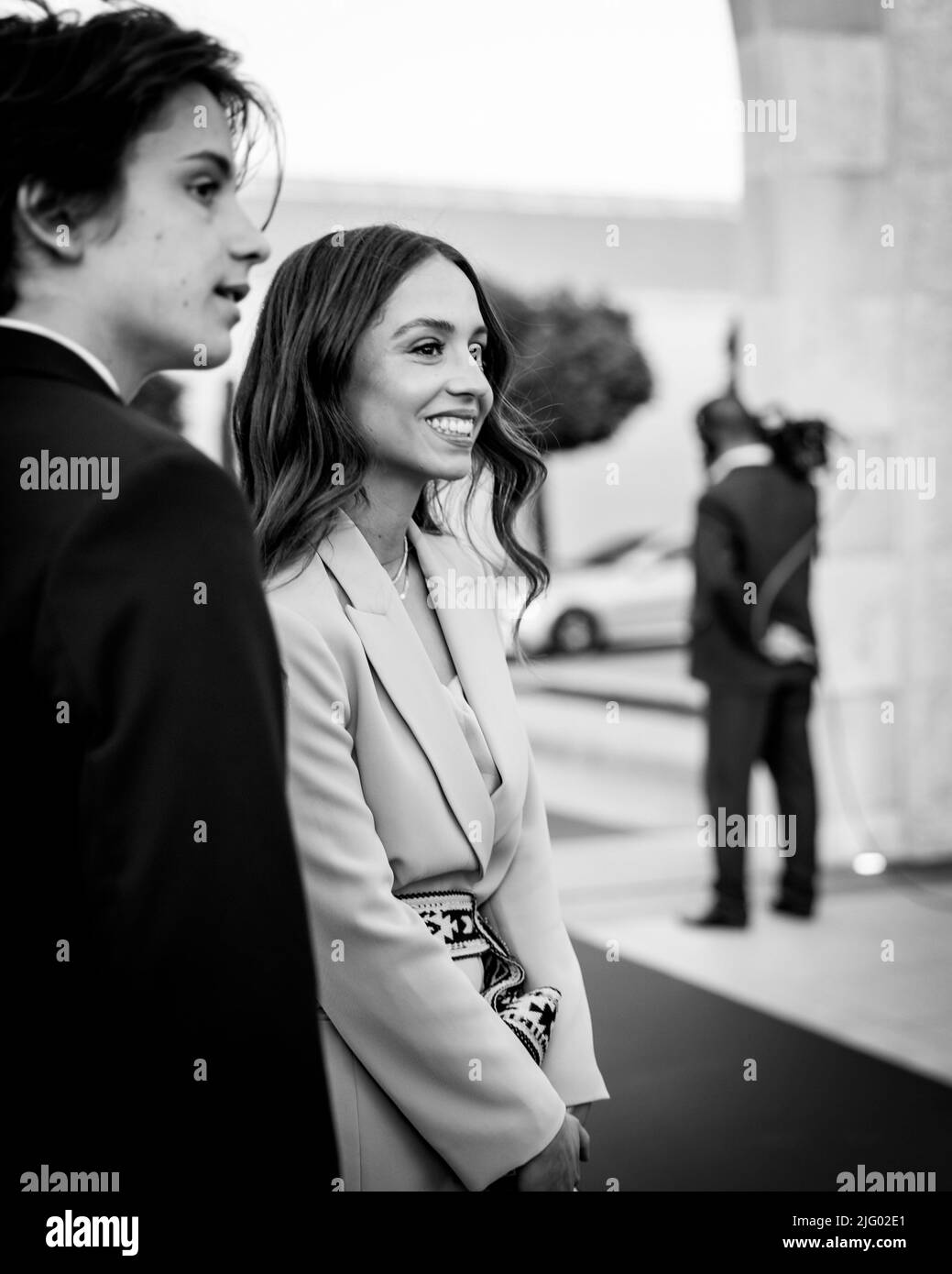 Prinzessin Iman bint Abdullah II. Und Herr Jameel Alexander Thermiotis verlobt am 05. Juli 2022 in Amman in Anwesenheit von König Abdullah II. Und Königin Rania Al Abdullah, Kronprinz Al Hussein bin Abdullah II., Prinz Hashem bin Abdullah II. Und Prinzessin Salma bint Abdullah II. Foto: Royal Hashemite Court / Albert Nieboer / Niederlande OUT / Point de Vue OUT Stockfoto