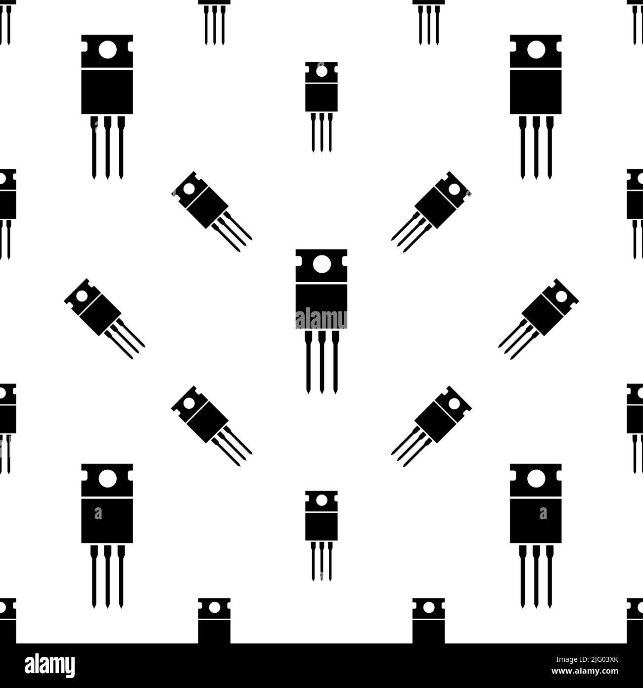 Feldeffekt-Transistorsymbol Nahtloses Muster, Power-Transistorsymbol Vektorgrafik Stock Vektor Feldeffekt-Transistorsymbol Nahtloses Muster, Power-Transistorsymbol Vektorgrafik Stock Vektor