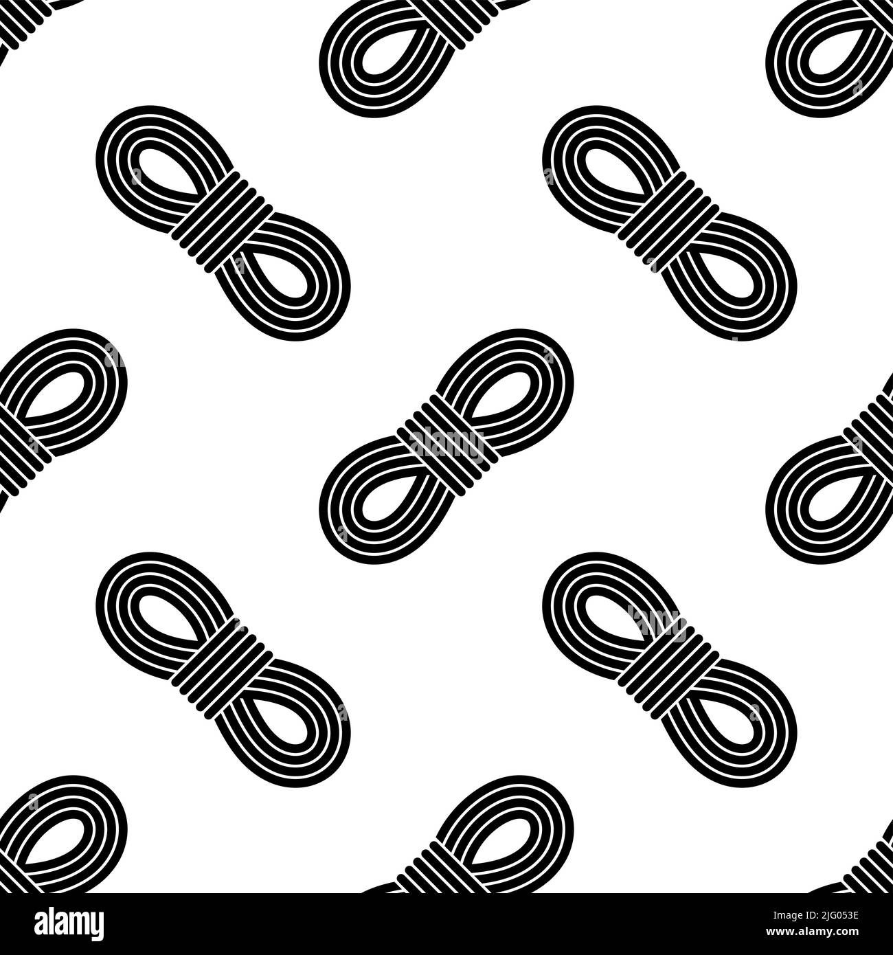 Seil-Bundle-Symbol Nahtloses Muster, Seilrolle, Seil Zusammengehüllt, String-Symbol Vektor-Kunst Illustration Stock Vektor