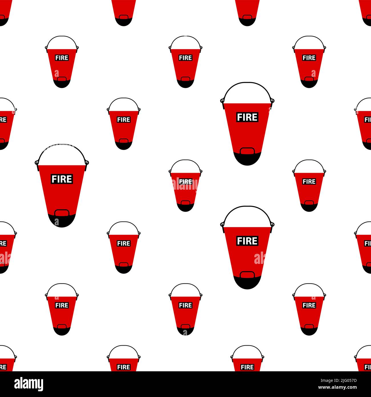 Symbol Für Sicherheitsfeuereimer Nahtloses Muster, Feuerkontrolleimer Gefüllt Mit Wasser, Sand Vektorgrafik Stock Vektor