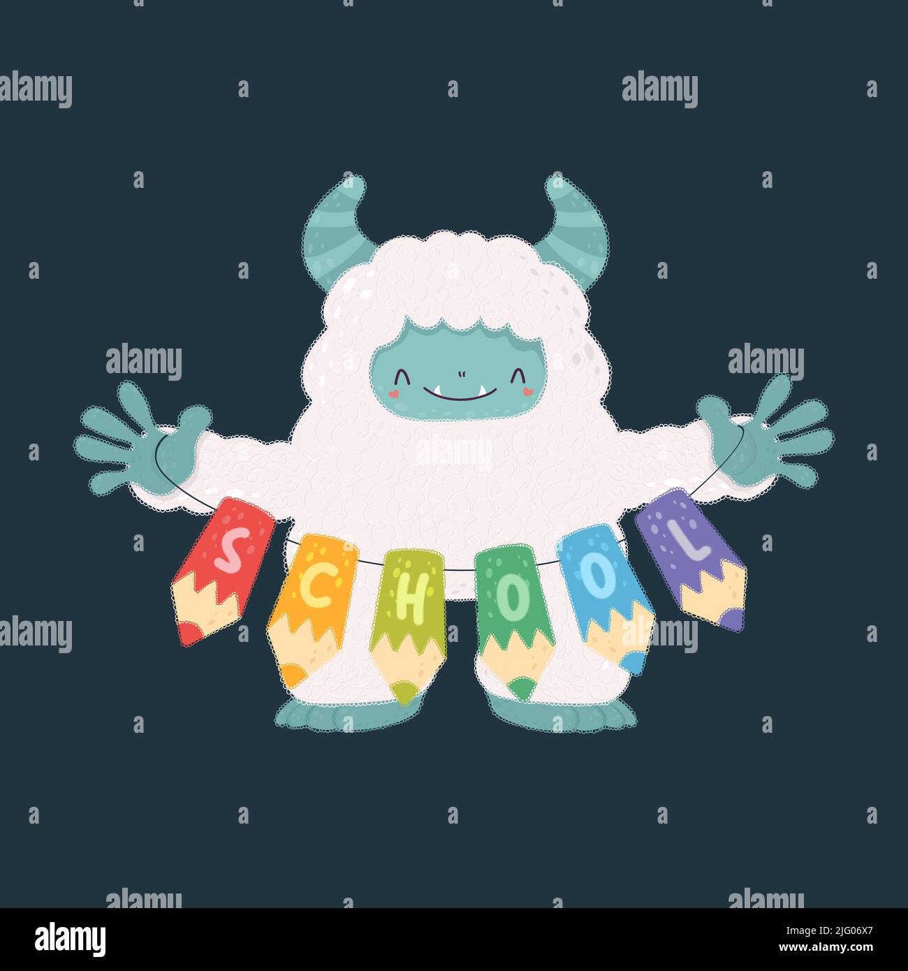 Bigfoot Cliparts im niedlichen Cartoon-Stil schöne Clip Art Yeti. Vektor-Illustration eines Monsters für Drucke für Kleidung, Aufkleber, Textil, Baby Stock Vektor