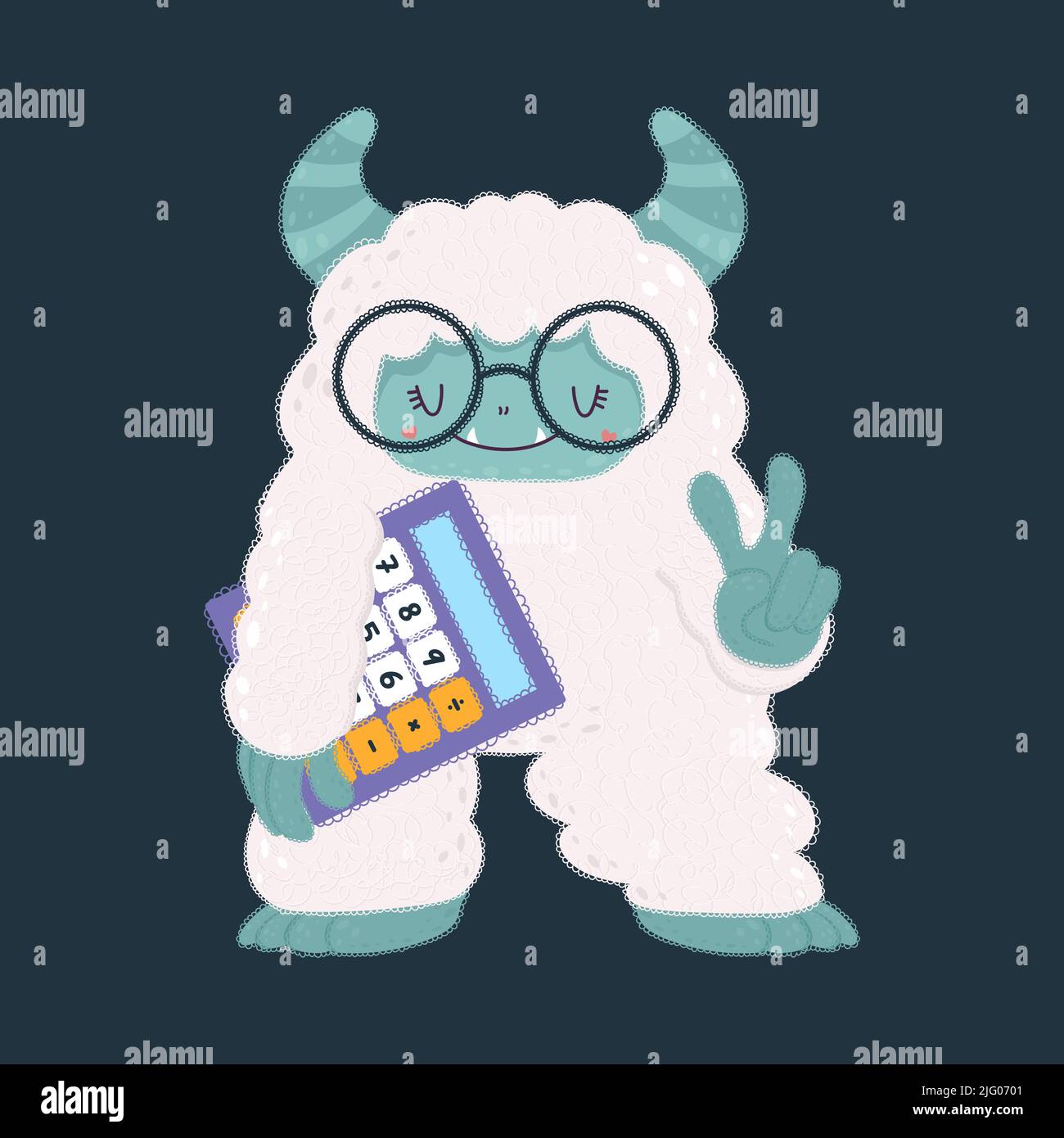 Yeti Clipart Character Design. Entzückende Clip Art Bigfoot. Vektor-Illustration eines Monsters für Drucke für Kleidung, Aufkleber, Babydusche-Einladung Stock Vektor
