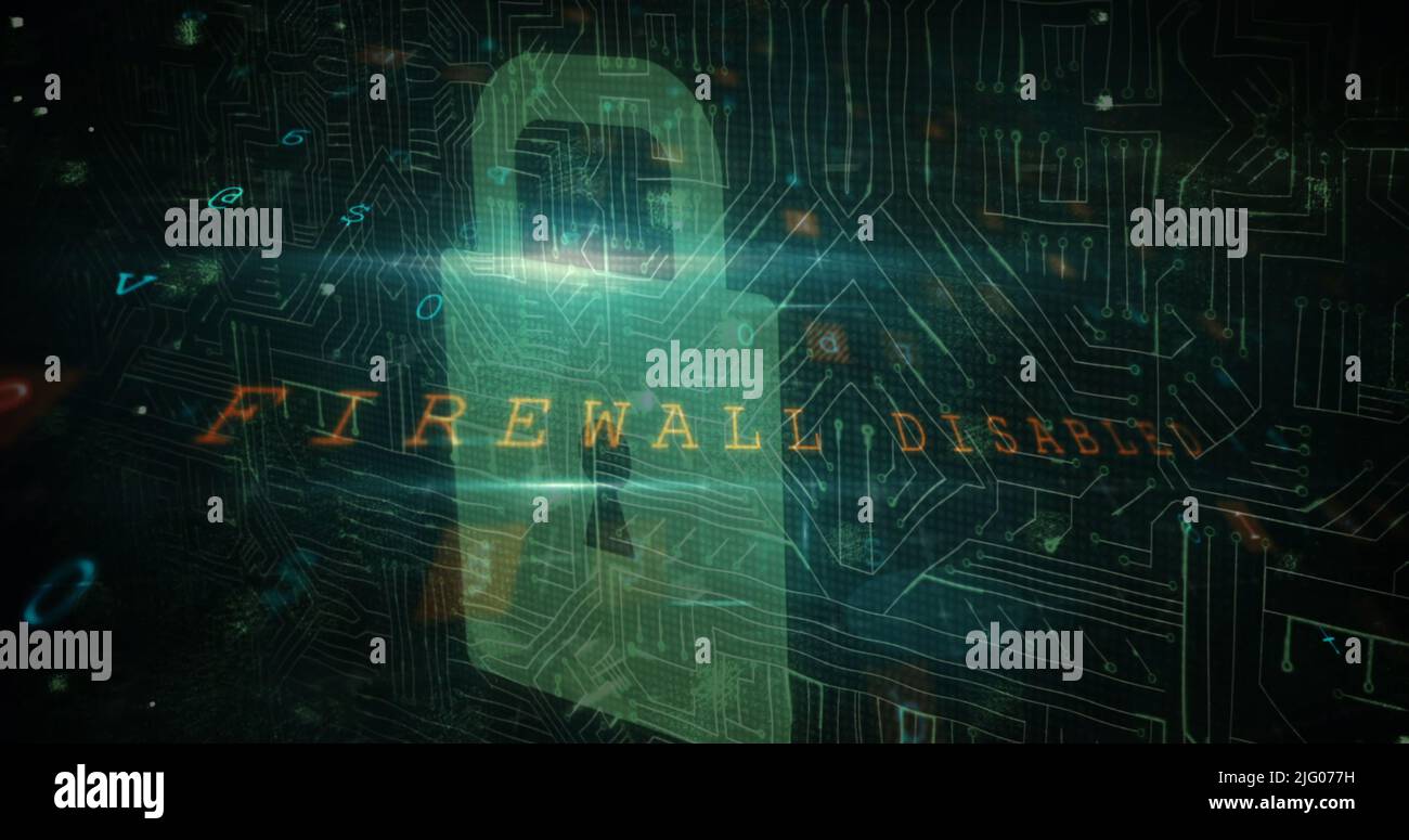 Abbildung von Scans, Zahlen und Online-Sicherheitsschloss Stockfoto