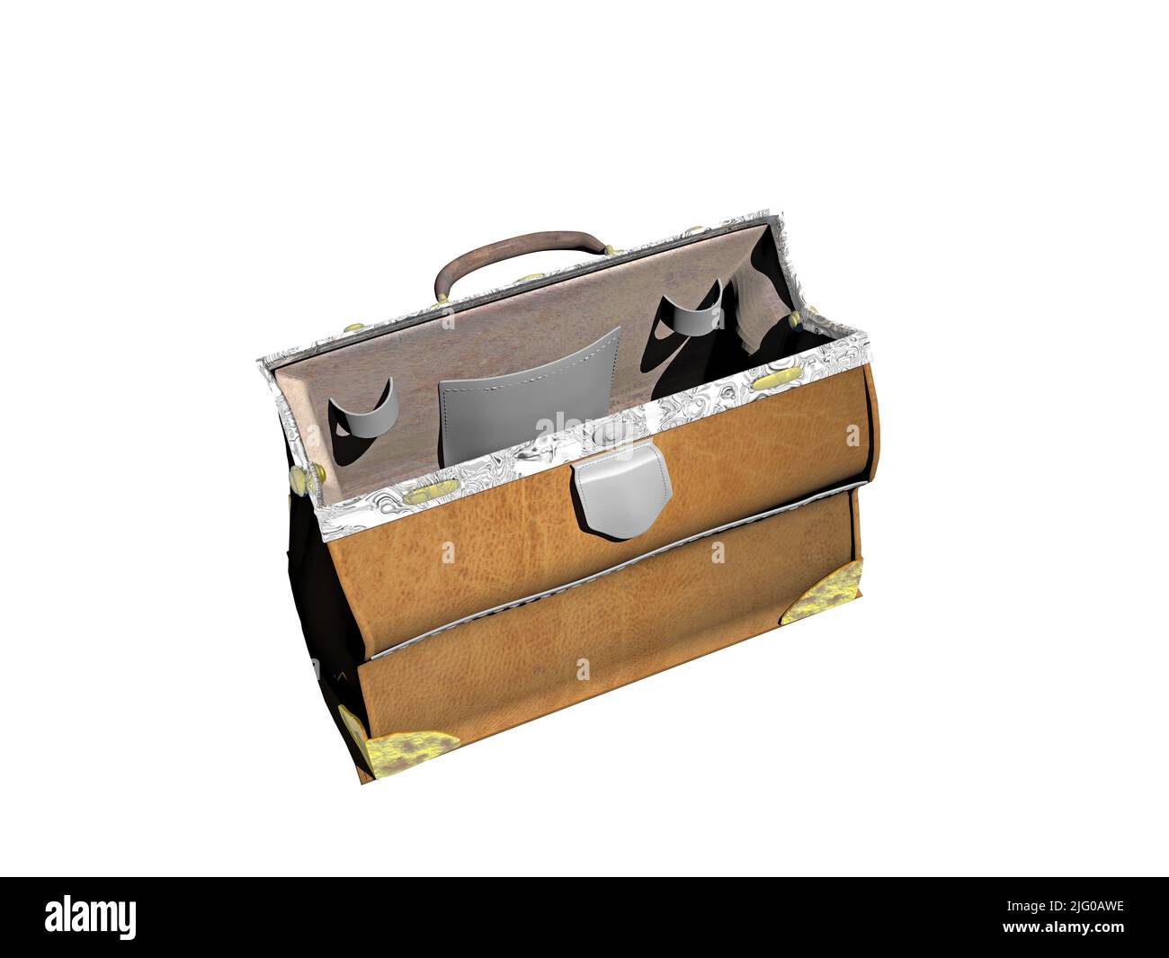 Braune Arzttasche aus Leder für Hausbesuche Stockfotografie - Alamy