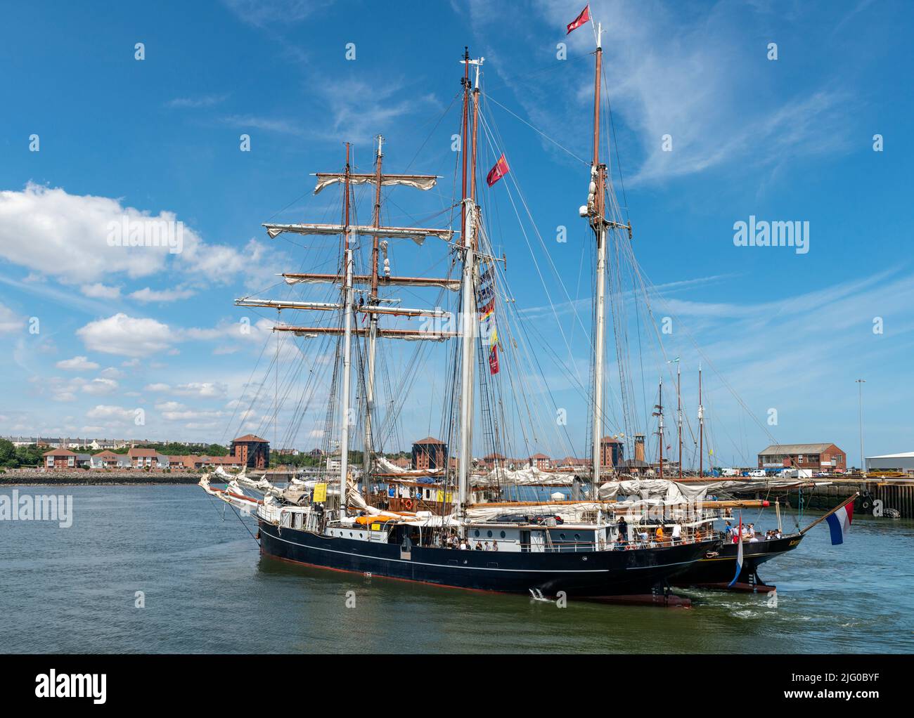 Segelschiffe beim „Tall Ships“-Rennen in Sunderland im Jahr 2018 Stockfoto