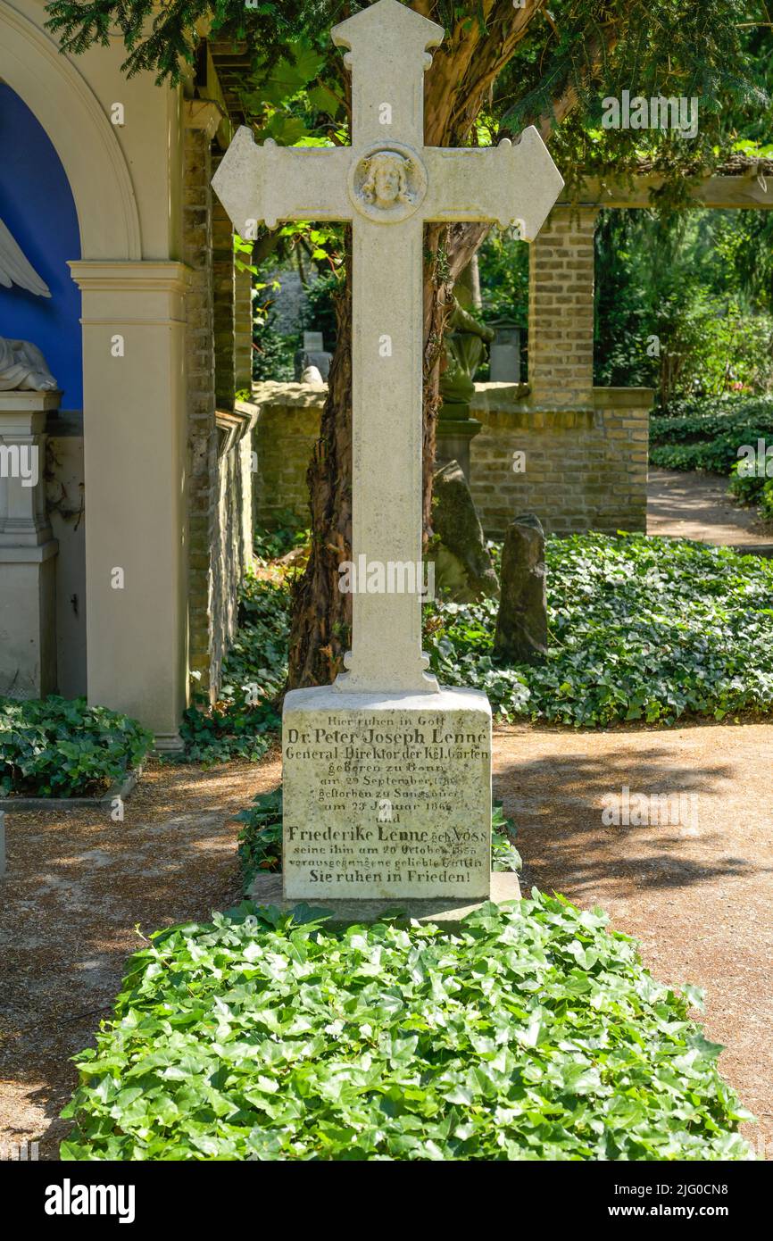 Grab Peter Joseph Lenné, Sello-Friedhof, Grabsteine, Bornstedter Friedhof, Ribbeckstraße, Potsdam, Brandenburg, Deutschland Stockfoto