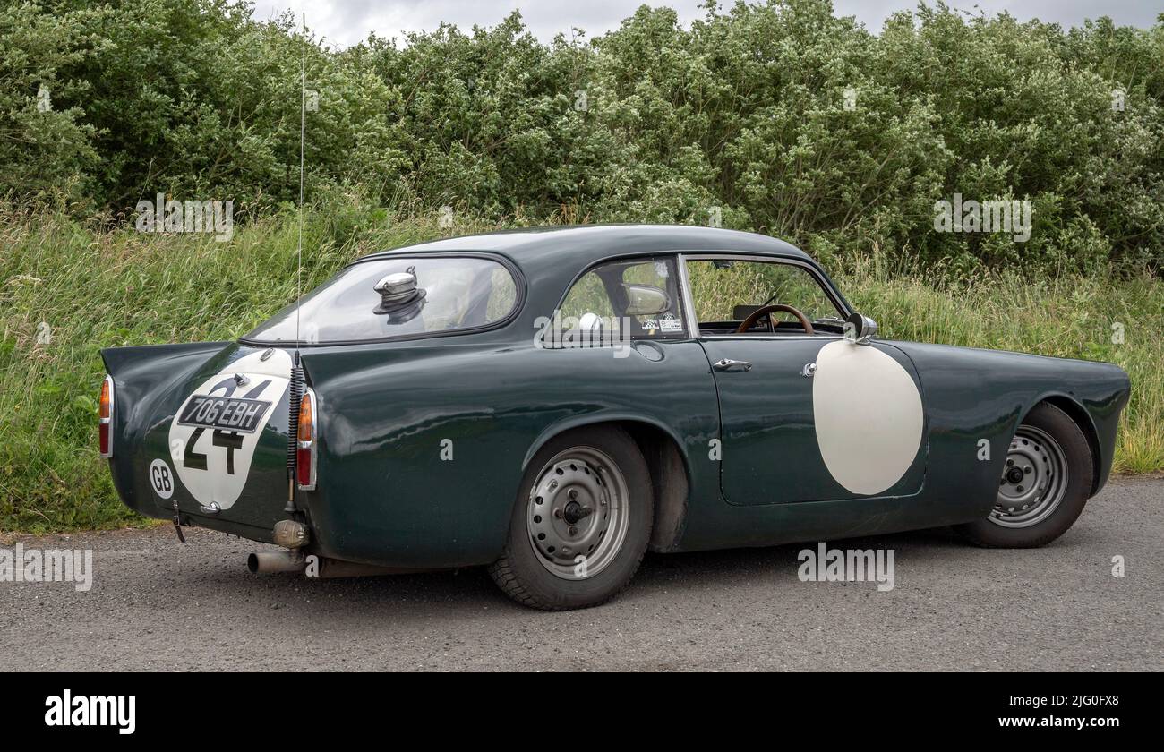Triumph Oldtimer treffen sich im Solway Aviation Museum, Carlisle Cumbria. Stockfoto