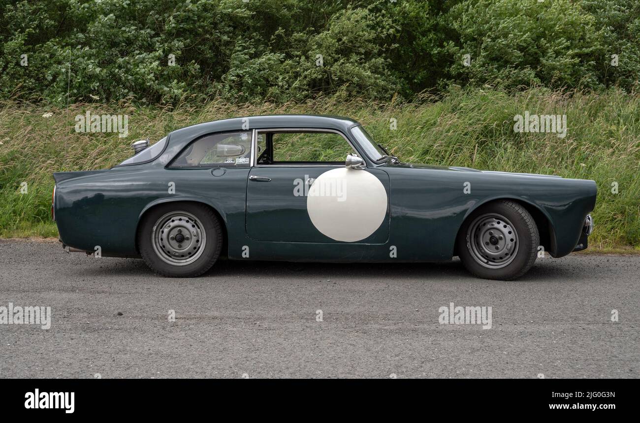 Triumph Oldtimer treffen sich im Solway Aviation Museum, Carlisle Cumbria. Stockfoto