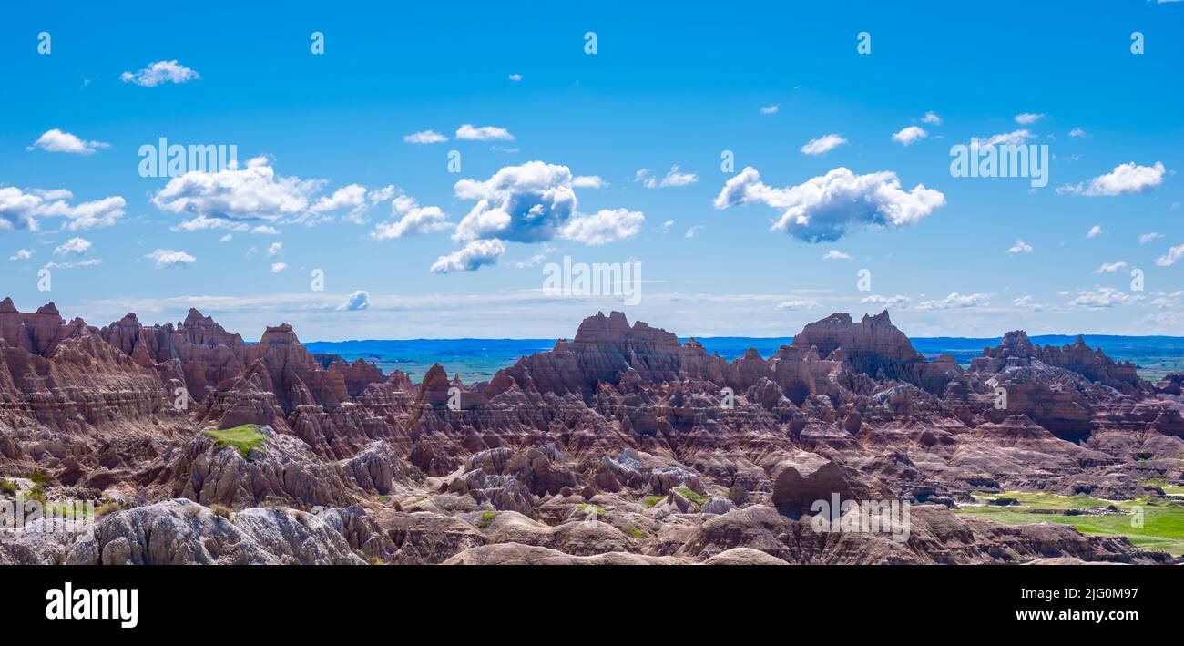 Blick vom Cliff Shelf Nature Trail im Badlands National Park in South Dakota, USA Stockfoto