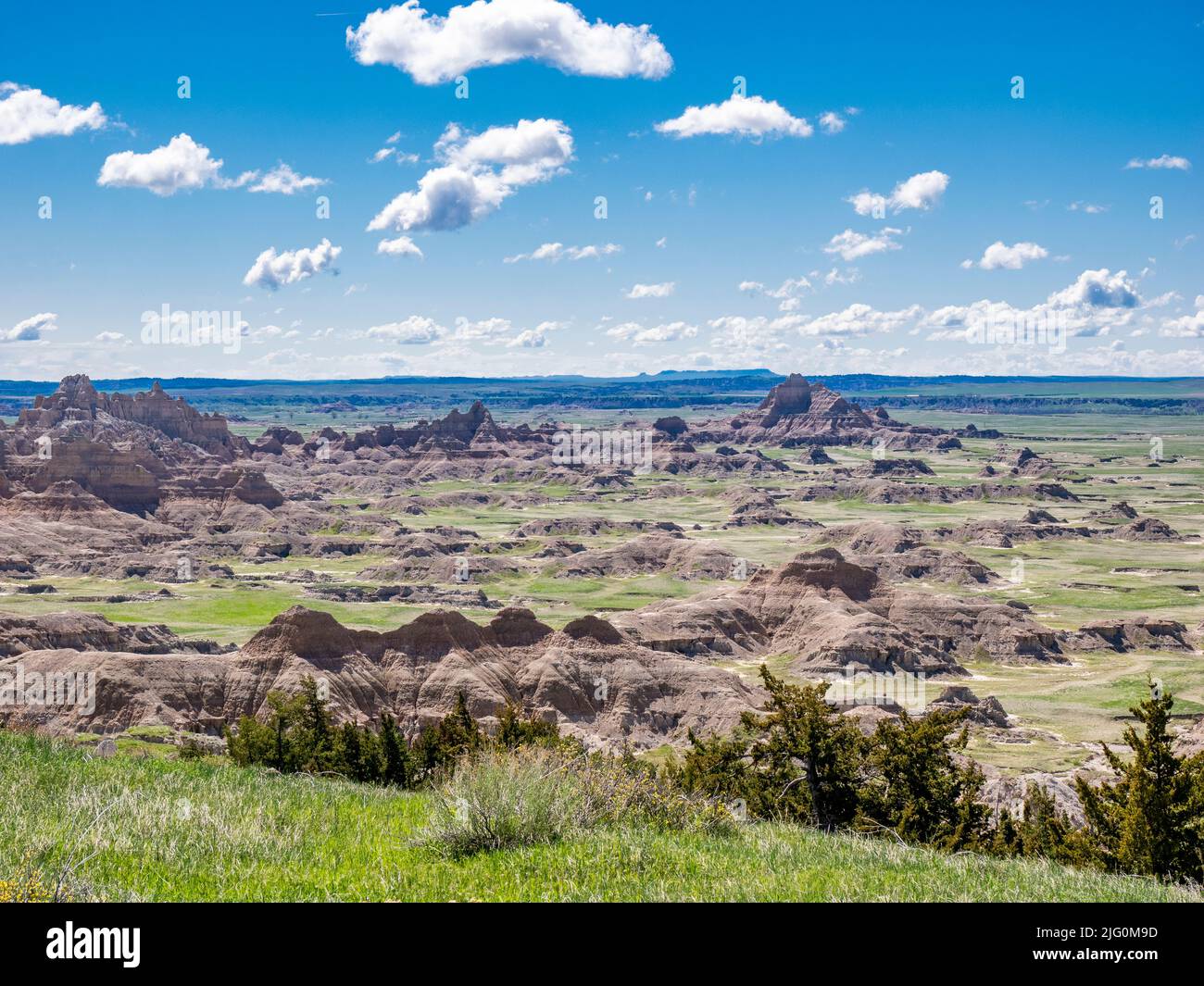 Blick vom Cliff Shelf Nature Trail im Badlands National Park in South Dakota, USA Stockfoto