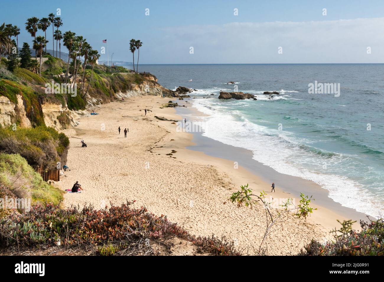 Bucht und Strand von den Gärten des Heisler Park Laguna Beach Südkalifornien USA Stockfoto