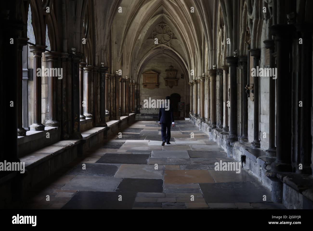 Kolonnade in Westminster Abbey in London Stockfoto